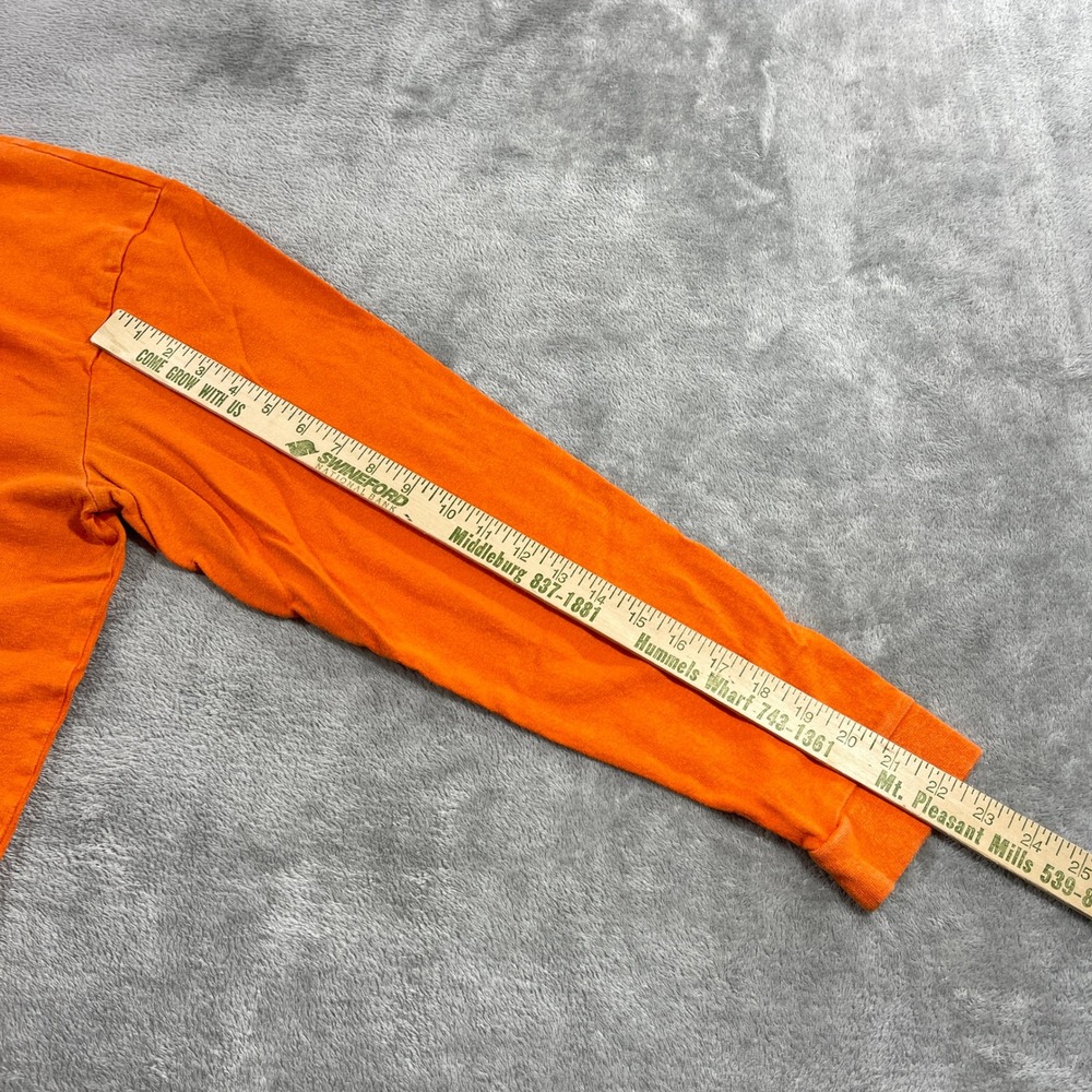 Patagonia Long Sleeve Pocket T-Shirt Mens XL Orange Organic Cotton Logo - Picture 4 of 8